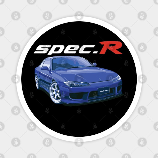 s15 spec r aero tv3 brilliant blue te37 Magnet by cowtown_cowboy